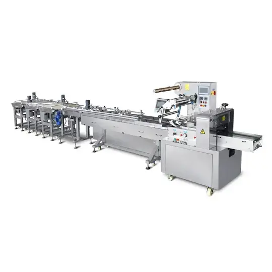 Linha de produção automática de alimentação e embalagem